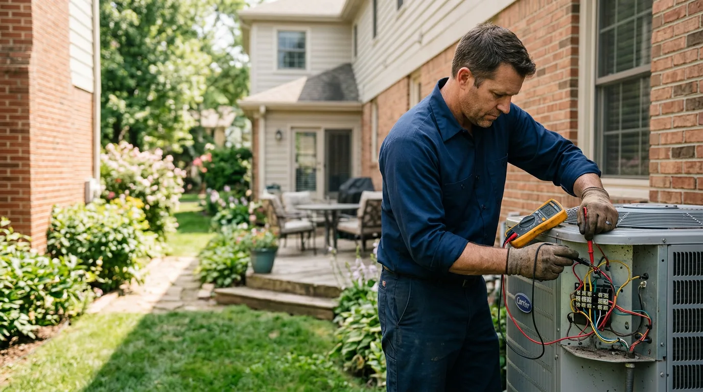 HVAC technician working near Wells, TX